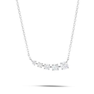 Round Diamond Wing Pendant White Gold