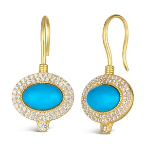 Santa Fe Turquoise Dangles in Gold