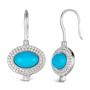 Santa Fe Turquoise Dangles in Platinum