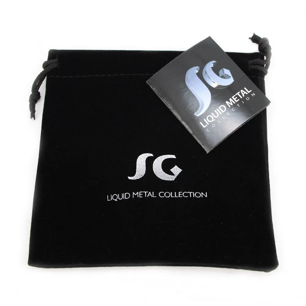 SG Liquid Metal ICB5-N Chrome Finish Bracelet with Zircons and Swarovski Crystal by Sergio Gutierrez