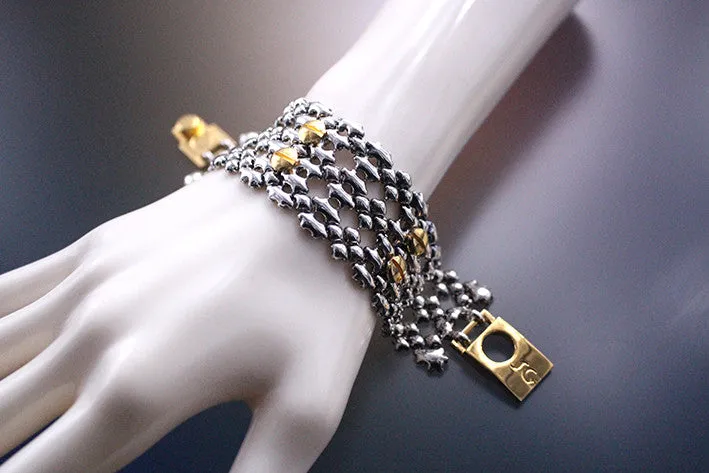 SG Liquid Metal TB42 ?C Antique Silver and Gold Finish ?C Bracelet by Sergio Gutierrez