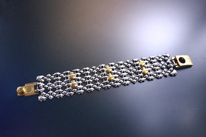 SG Liquid Metal TB42 ?C Antique Silver and Gold Finish ?C Bracelet by Sergio Gutierrez