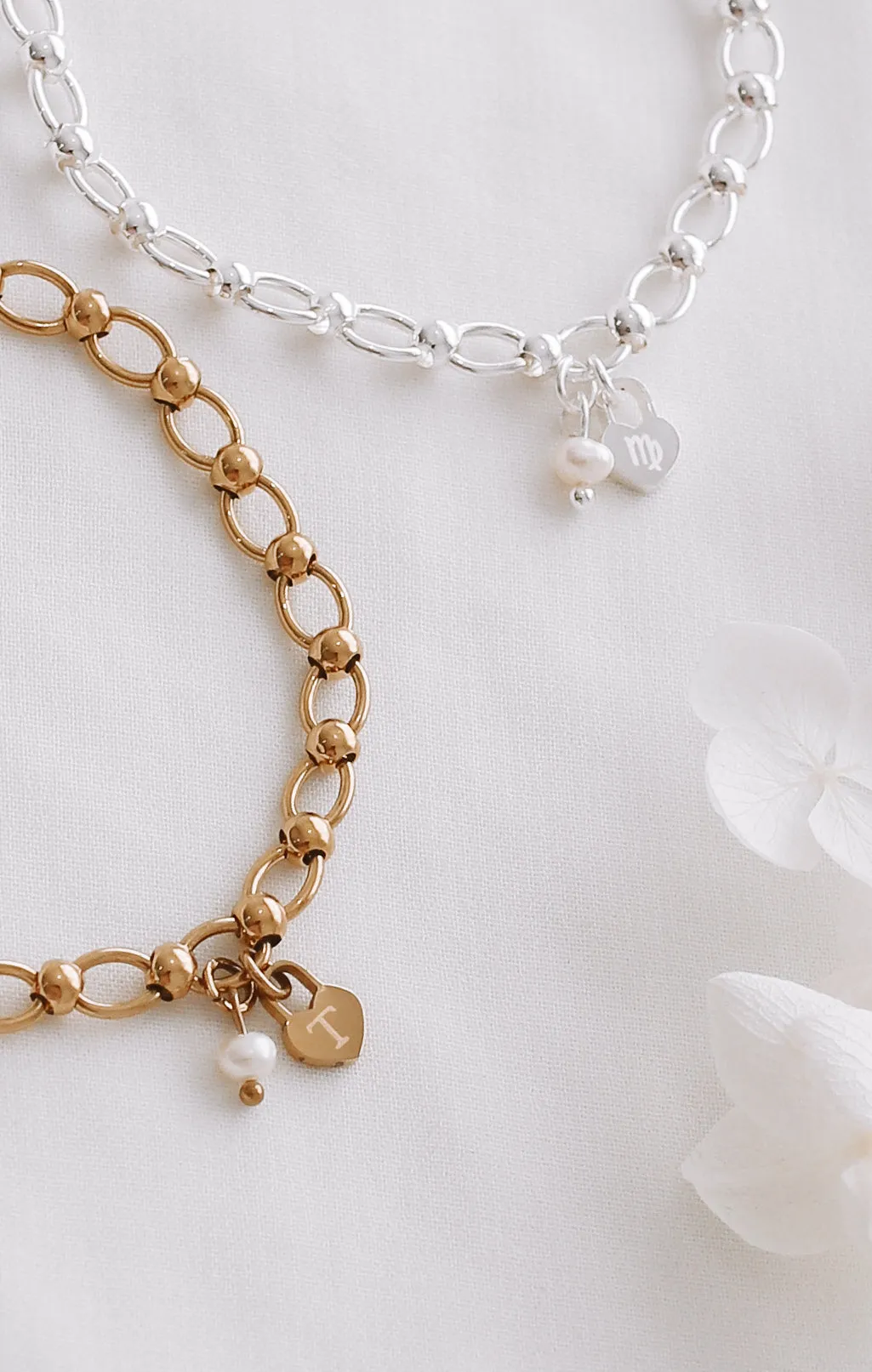 Sheena - Stainless Steel Engraved Padlock Bracelet