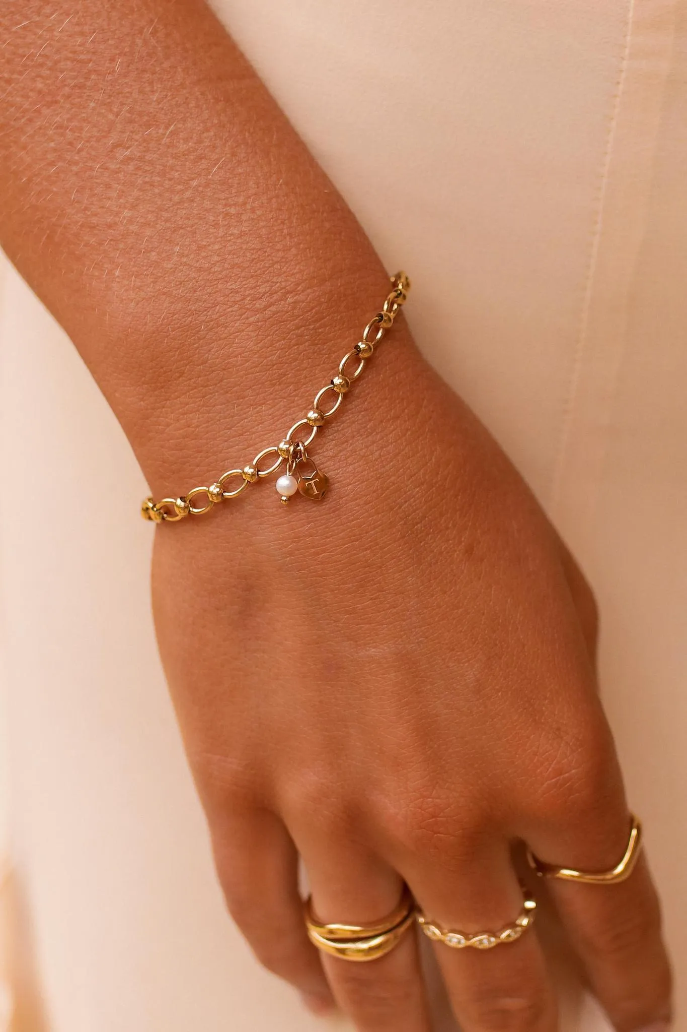 Sheena - Stainless Steel Engraved Padlock Bracelet