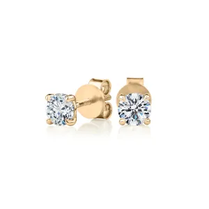 Signature Simulant Diamond 1.00 carat* TW round brilliant stud earrings in 14 carat yellow gold