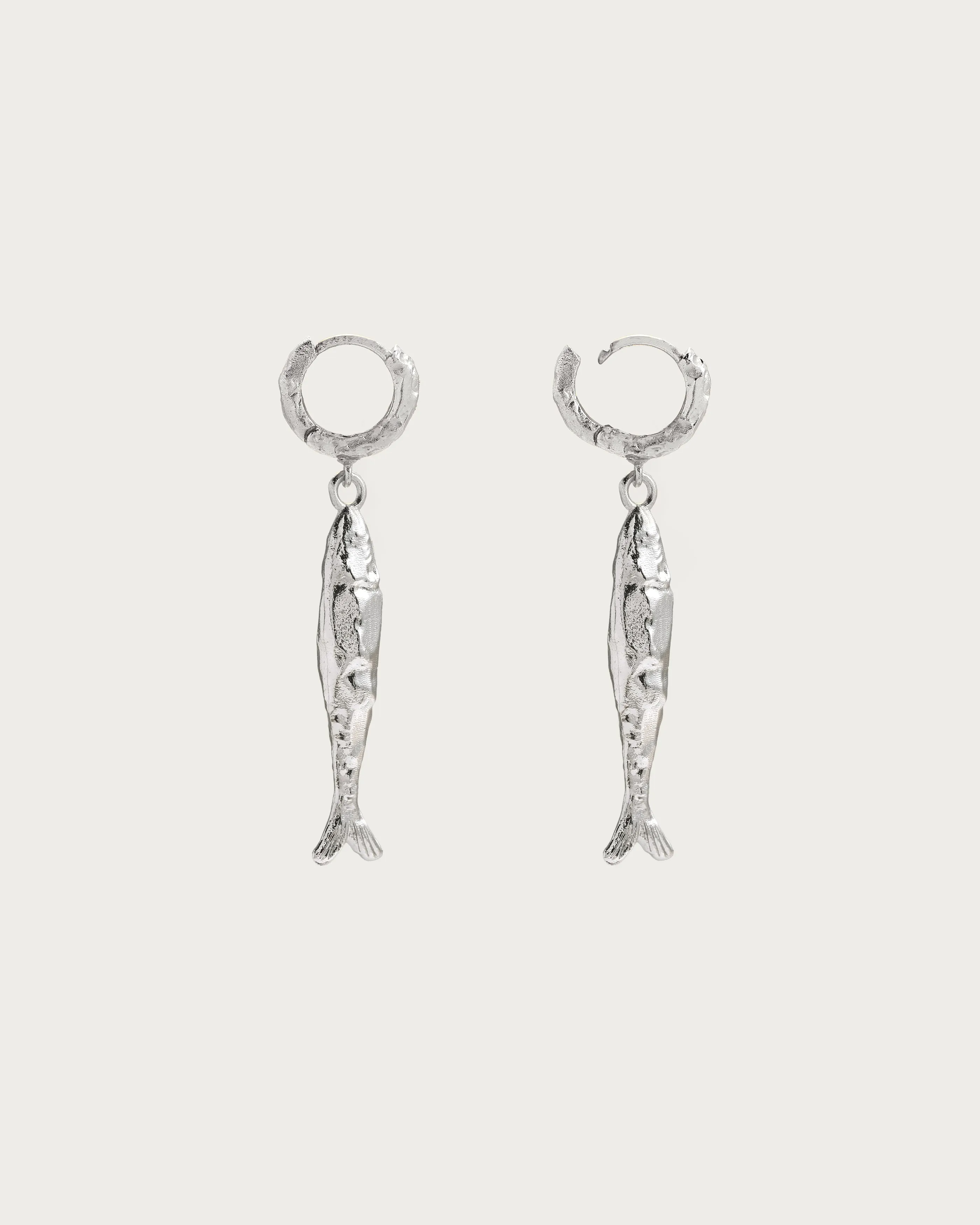 Silver Anchovy Earrings