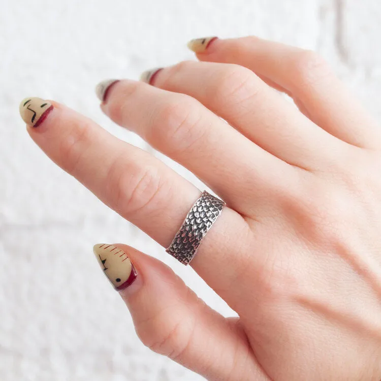 Silver Double Snakeskin Band