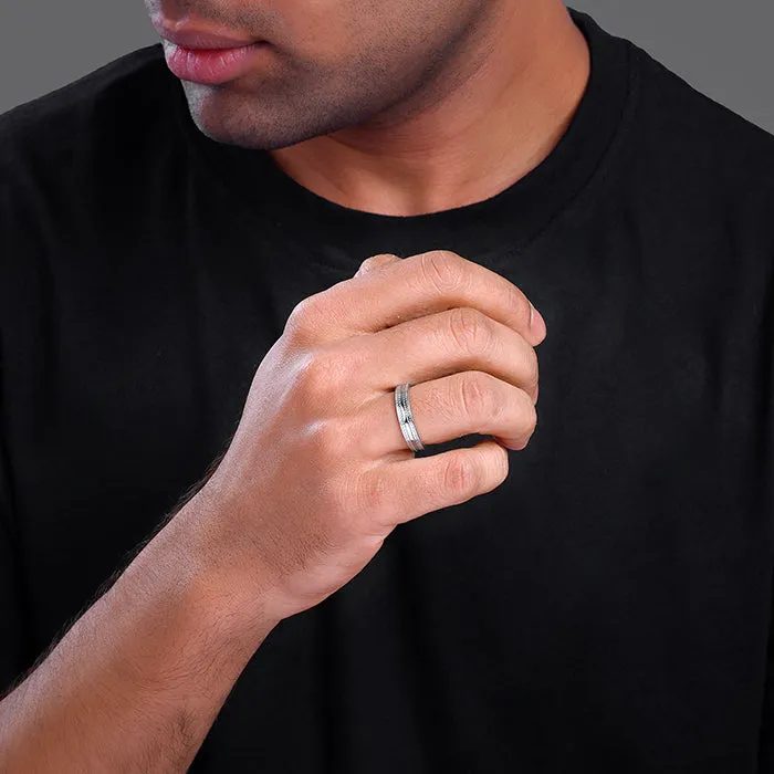 Silver Inferno Ring For Him