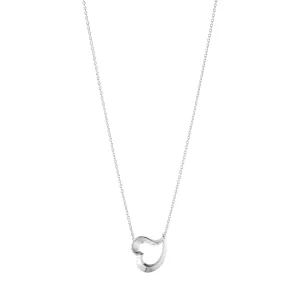 Silver Love Leaf Pendant Necklace