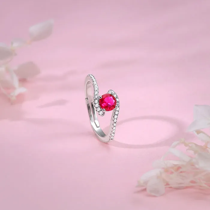 Silver Red Rebel Ring