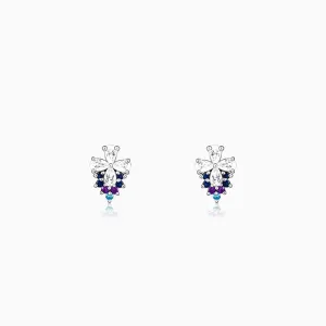 Silver Summer Love Stud Earrings