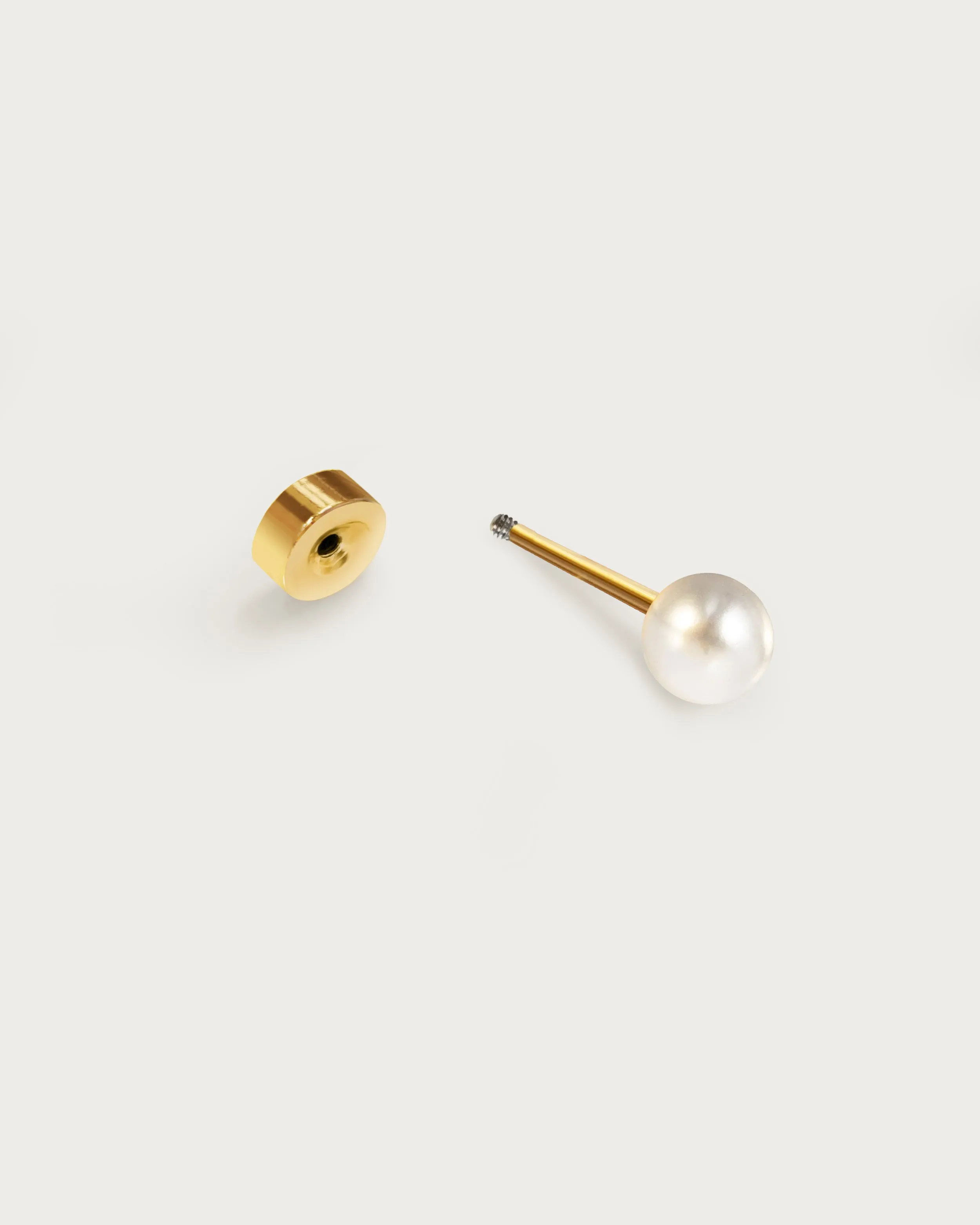 Single Pearl Flat Back Helix Earring