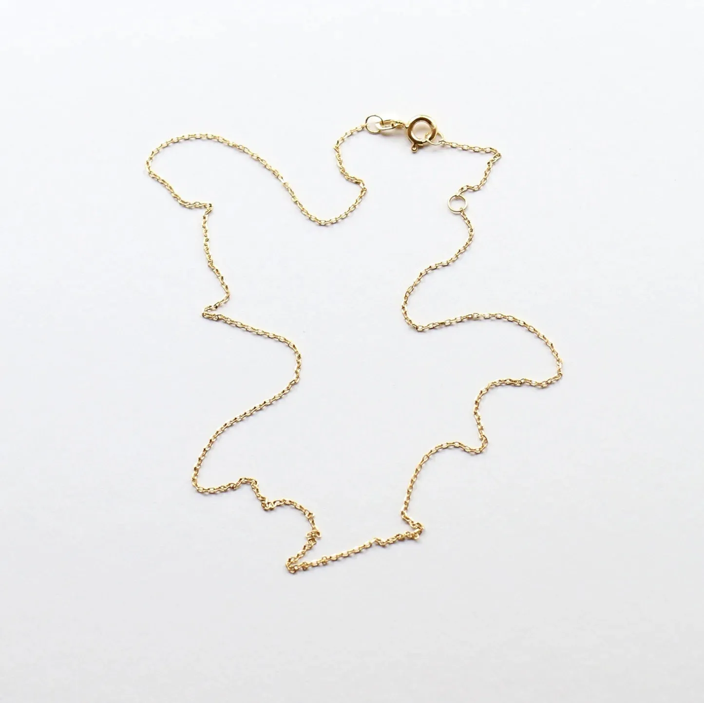 Slim Diamond cut 9K Adjustable Gold Chain