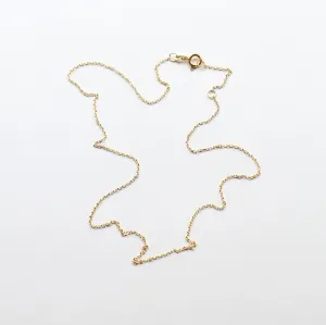 Slim Diamond cut 9K Adjustable Gold Chain