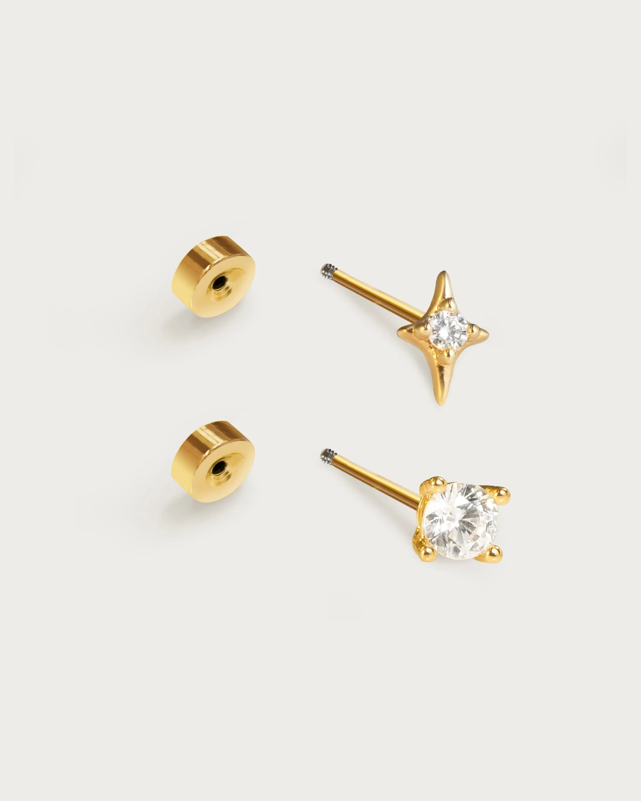 Sparkle Flat Back Helix Earring Set