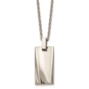 Stainless Steel Polished Concave 22in Necklace