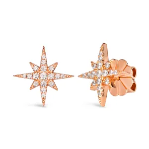 Starry Night Stud Earrings in Rose Gold