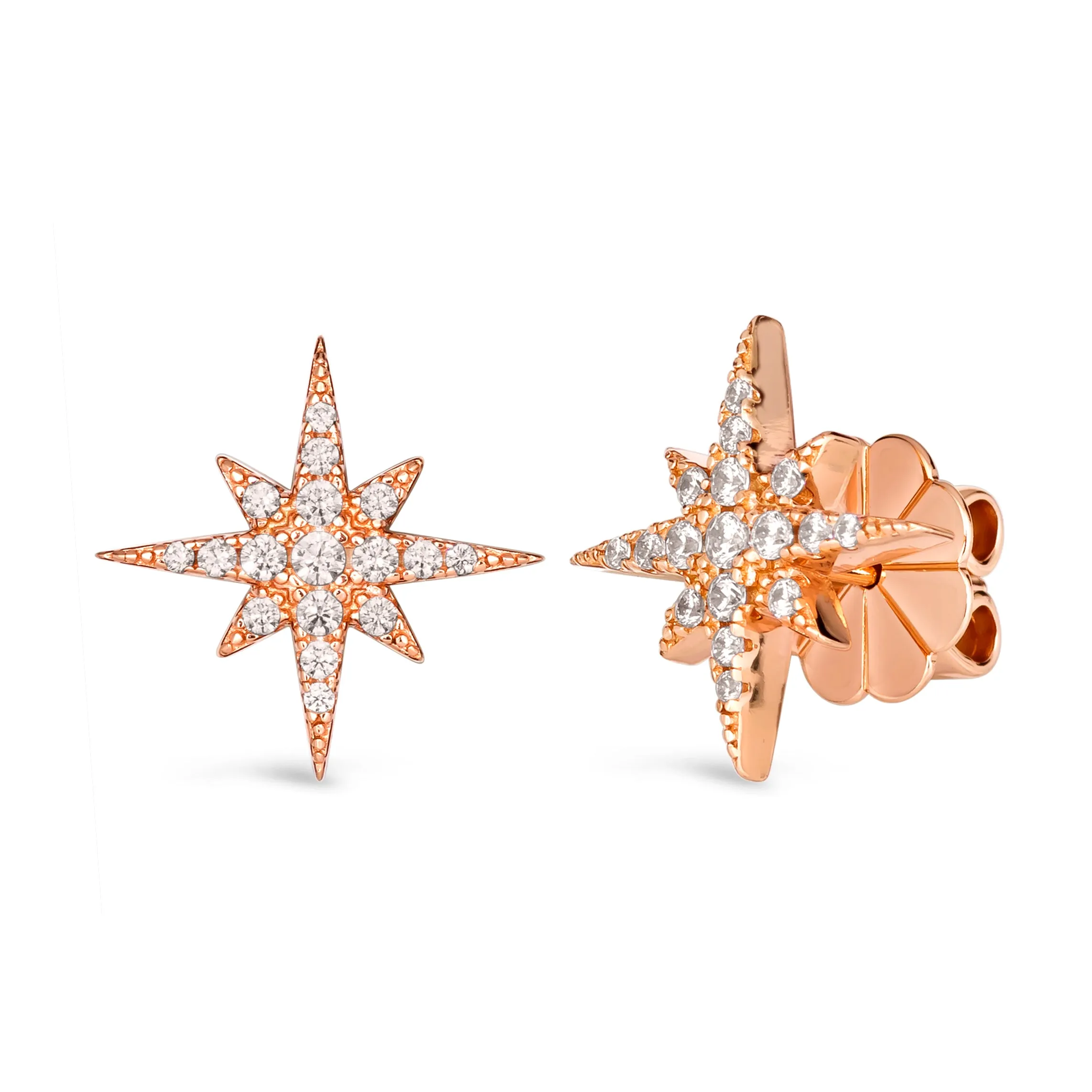 Starry Night Stud Earrings in Rose Gold