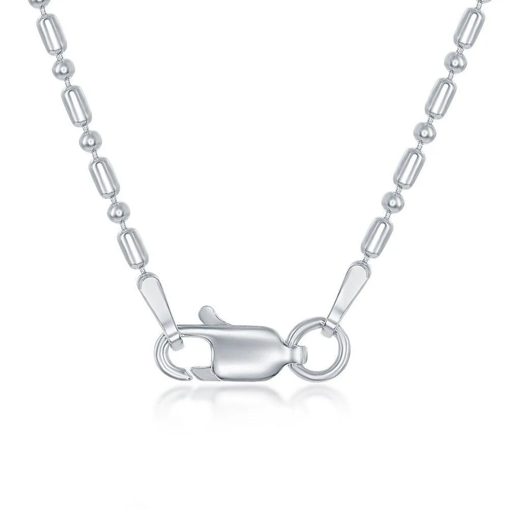 Sterling Silver 1.9mm 1 1 Bead Chain, 9"