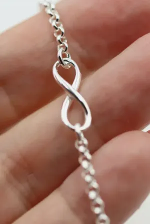 Sterling Silver 925 Infinity Belcher Anklet 23cm Chain   3cm Extender