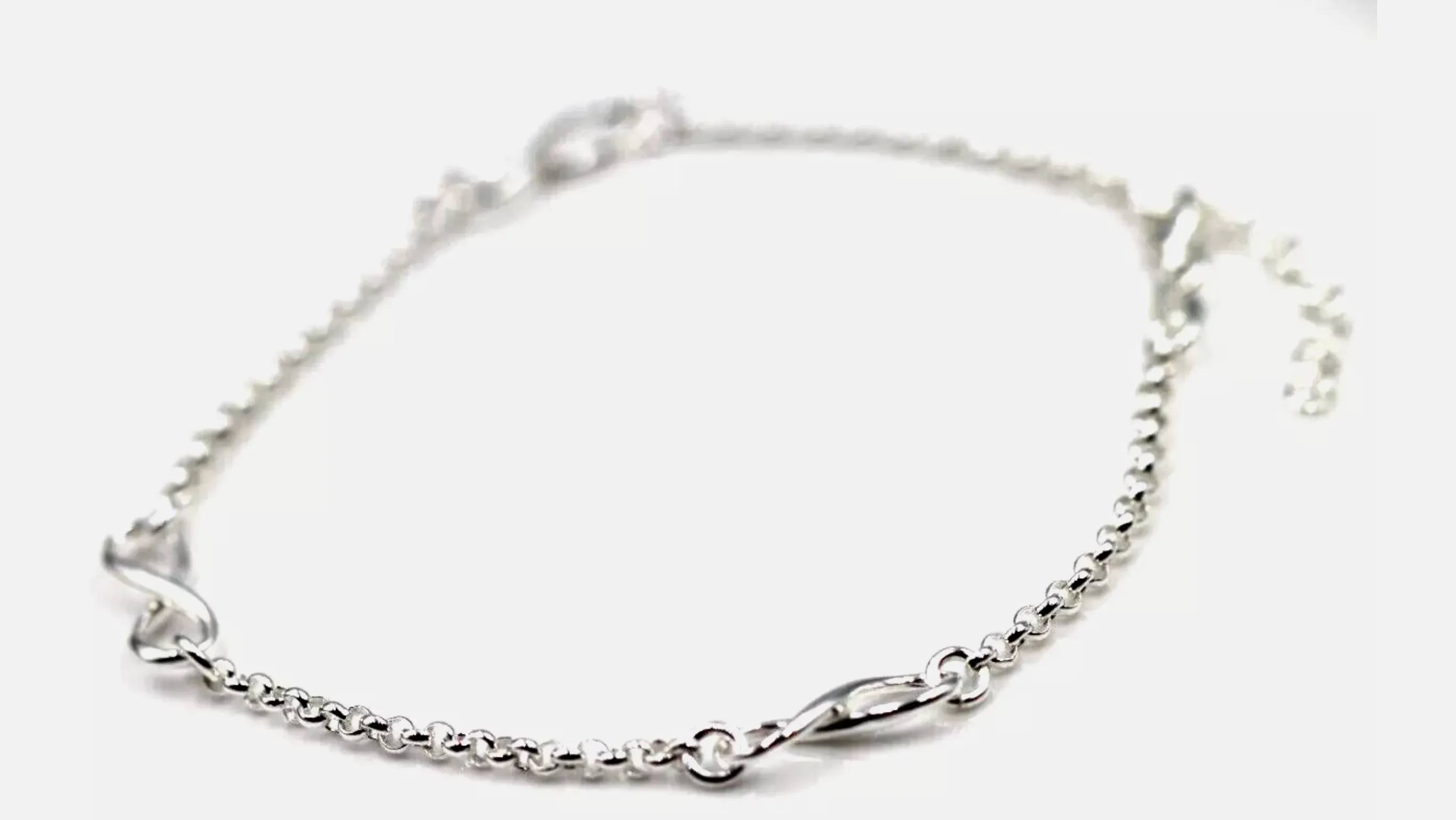 Sterling Silver 925 Infinity Belcher Anklet 23cm Chain   3cm Extender