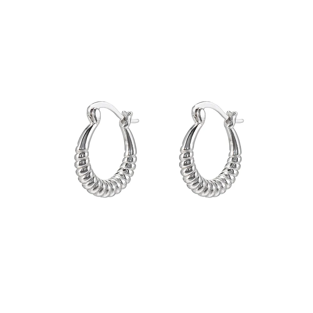 Sterling Silver Bomb Hoop Earrings