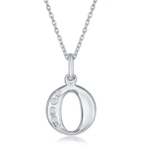 Sterling Silver Diamond "O" Initial Pendant Chain