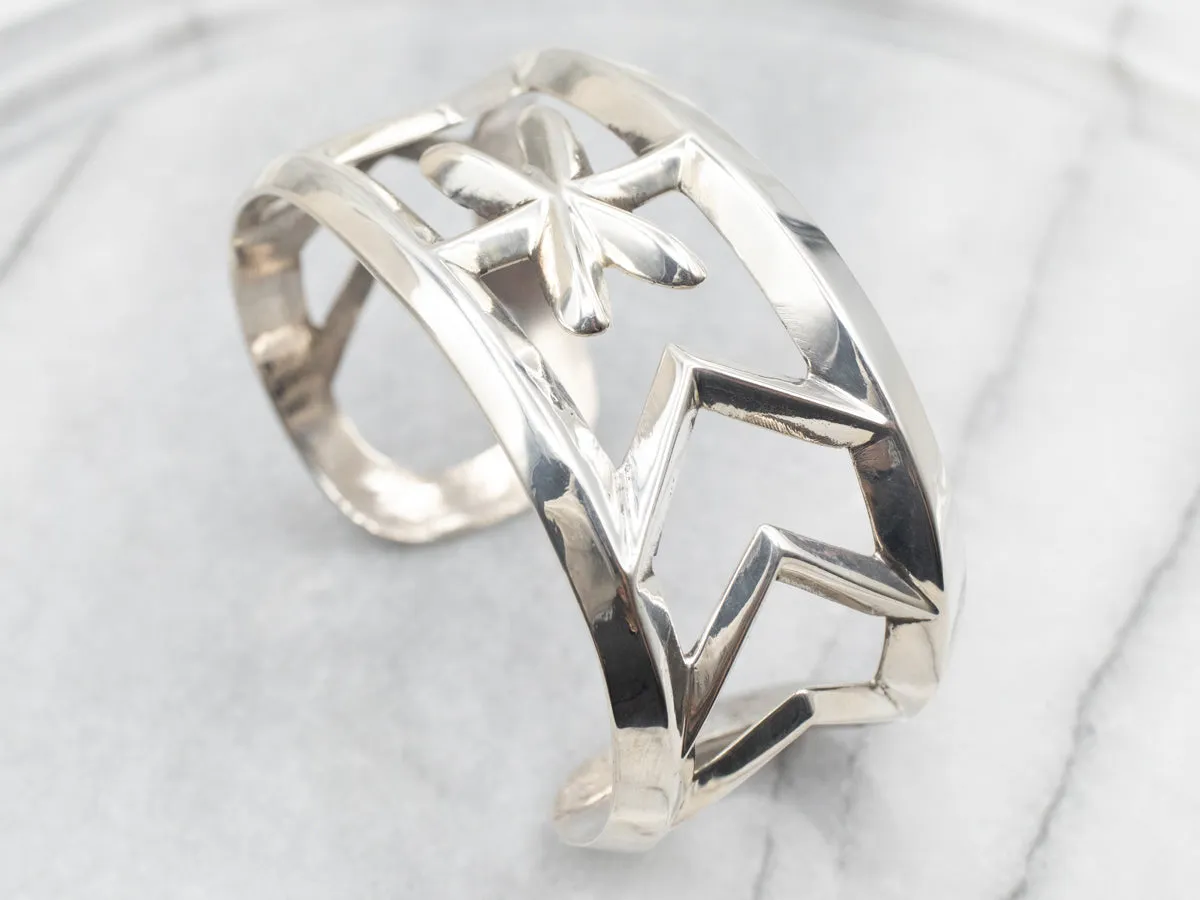 Sterling Silver Native American Cast Cuff Bracelet