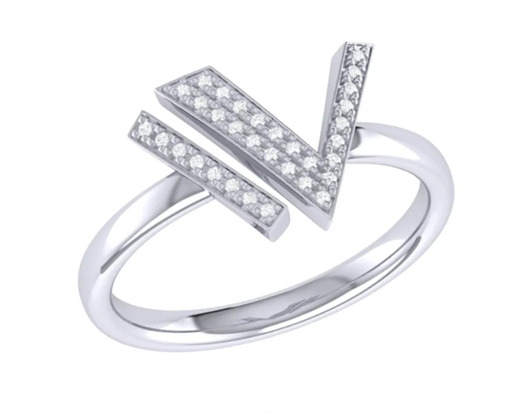 Sterling Silver Open Visionary Diamond Ring