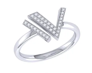 Sterling Silver Open Visionary Diamond Ring