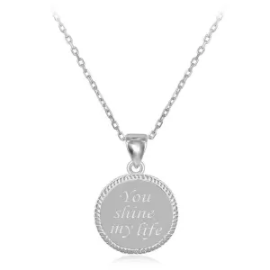 Sterling Silver "You Shine My Life" Pendant Chain