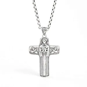 Sterling Silver Virgin Mary Cross Virgencita Necklace