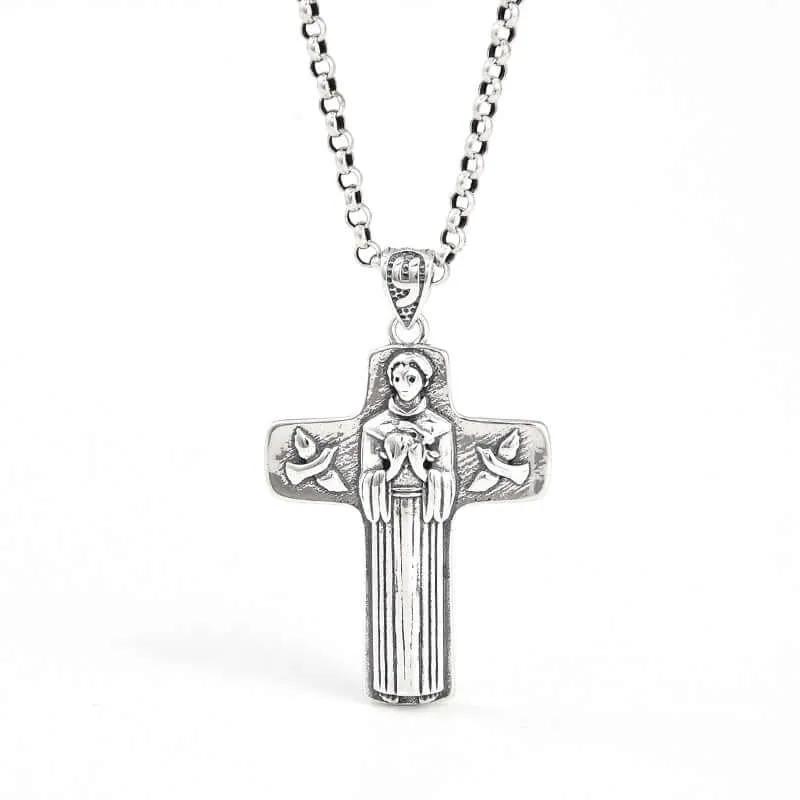 Sterling Silver Virgin Mary Cross Virgencita Necklace