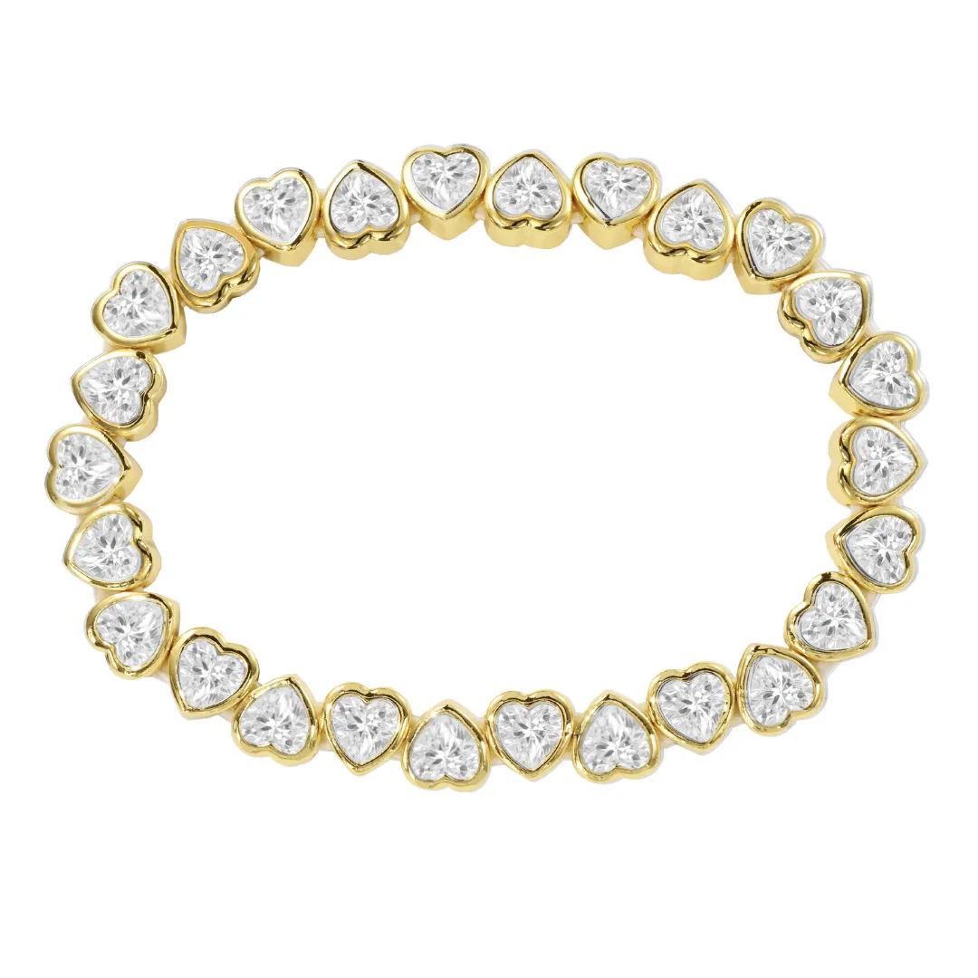 Stretchy Bezel Heart Bracelet