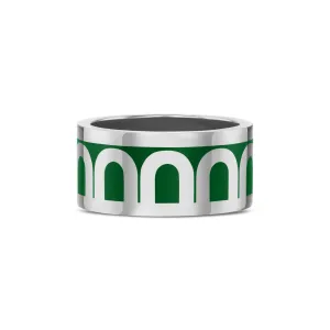Sur-Mesure L'Arc de DAVIDOR Ring GM, 18k White Gold with Palais Royal Lacquered Ceramic