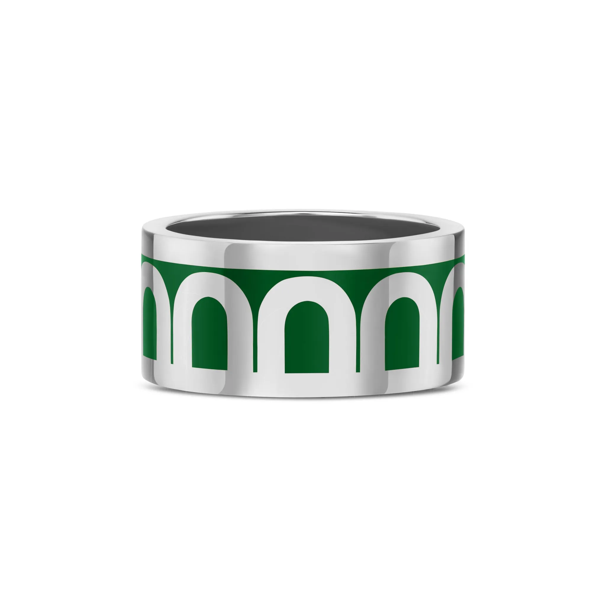 Sur-Mesure L'Arc de DAVIDOR Ring GM, 18k White Gold with Palais Royal Lacquered Ceramic