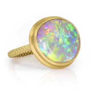 Talkative Lightning Ridge Crystal Opal Gold One of a Kind Ring