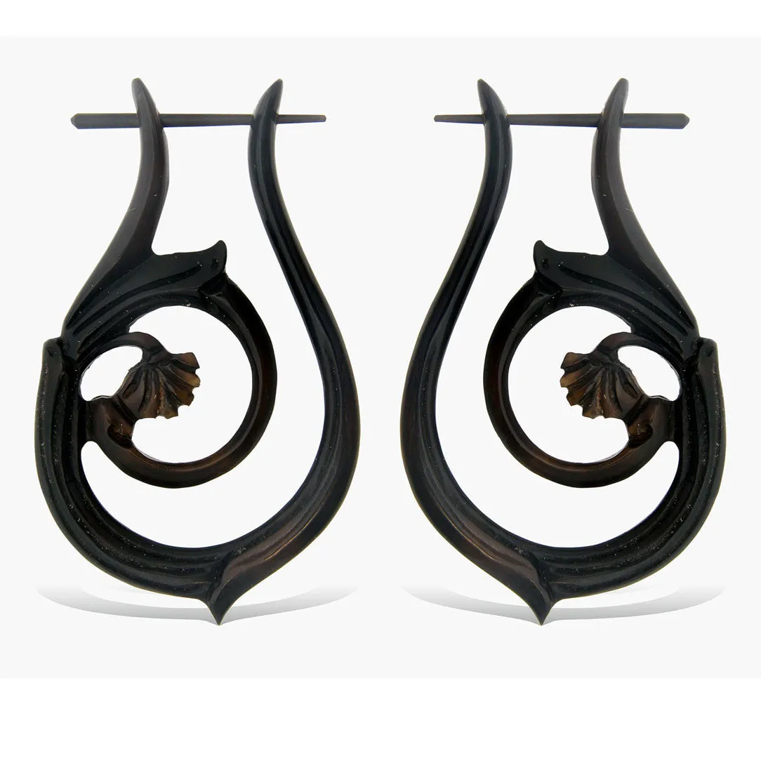 Teardrop Hoops - Horn