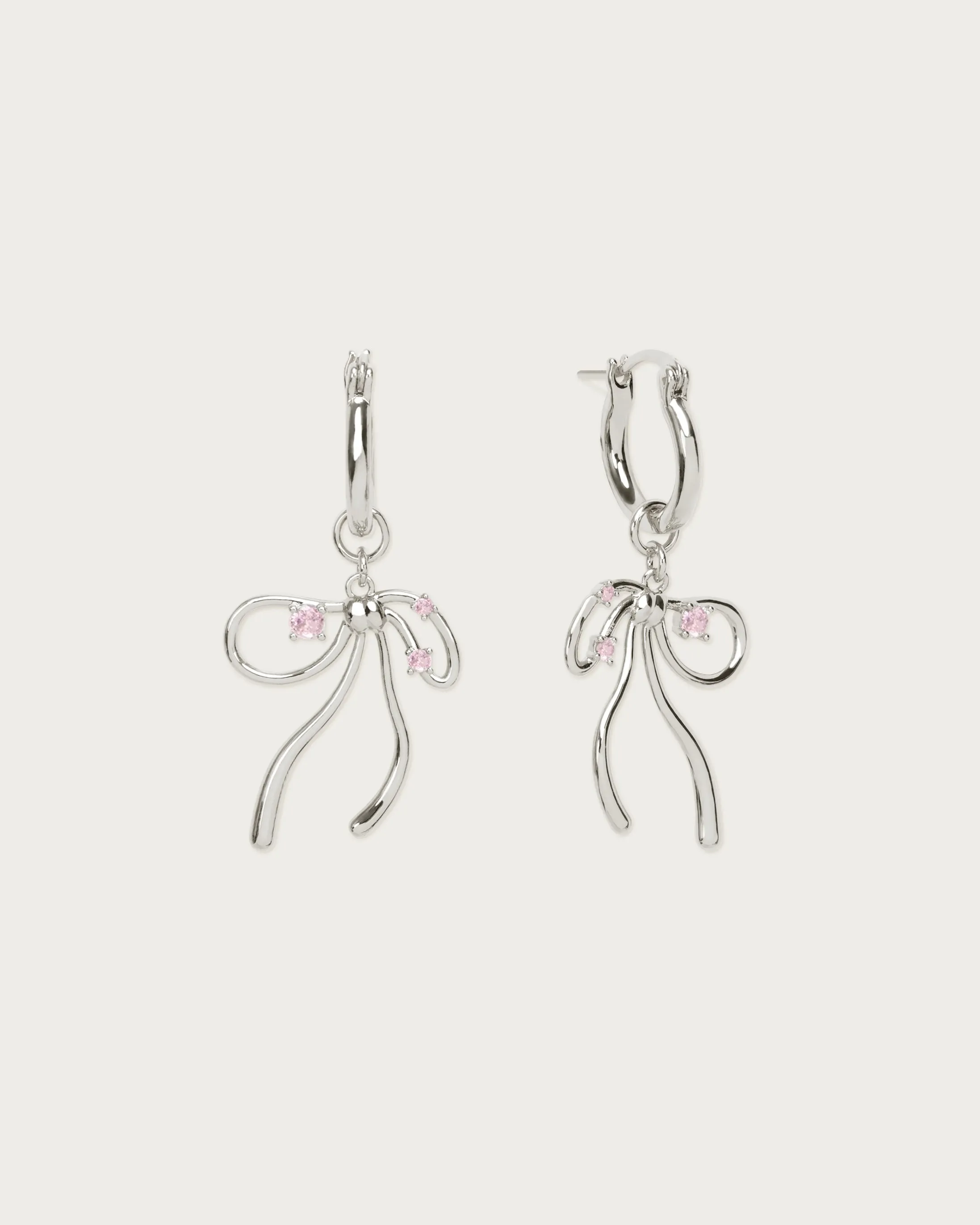 The Miffy Earrings in Pink Silver