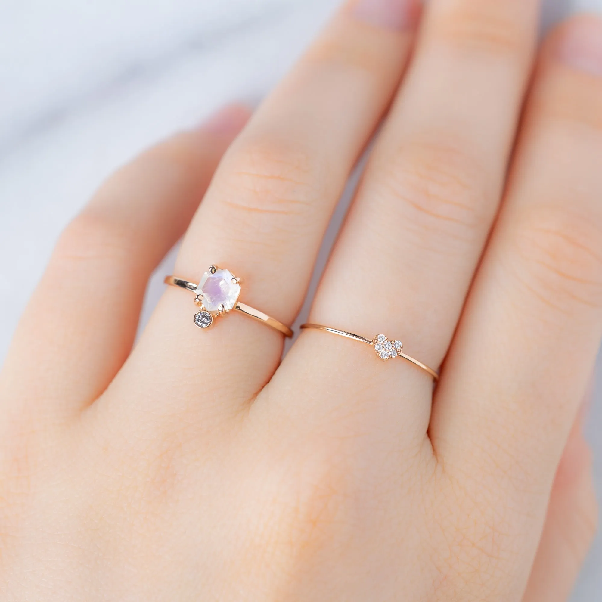 The Sweetheart White Diamond Pav Ring | Yellow, Rose or White Gold