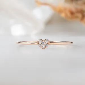 The Sweetheart White Diamond Pav Ring | Yellow, Rose or White Gold