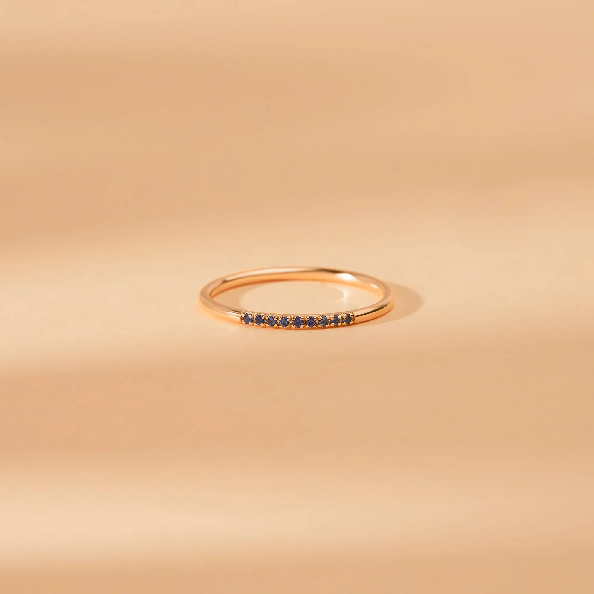 Thin Blue Sapphire Stacking Ring, Vanessa