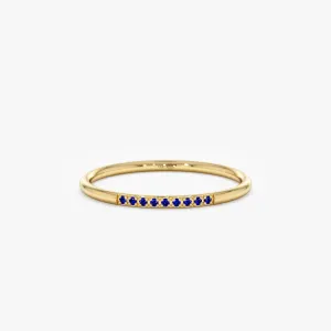 Thin Blue Sapphire Stacking Ring, Vanessa