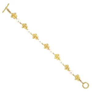 Tiffany Pearl Plumeria Flower Bracelet