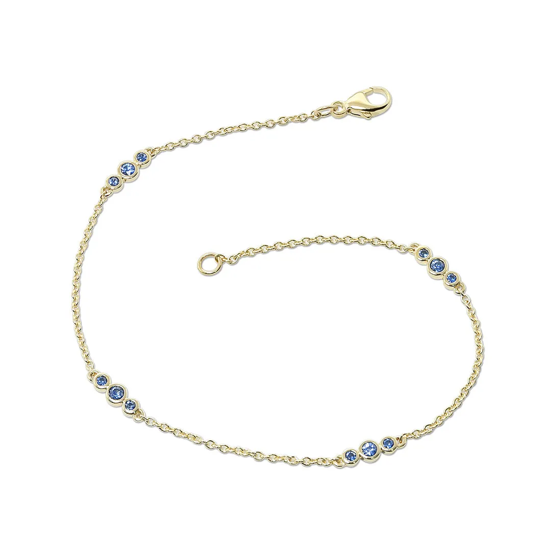 Triplets Bracelet in Blue Sapphires