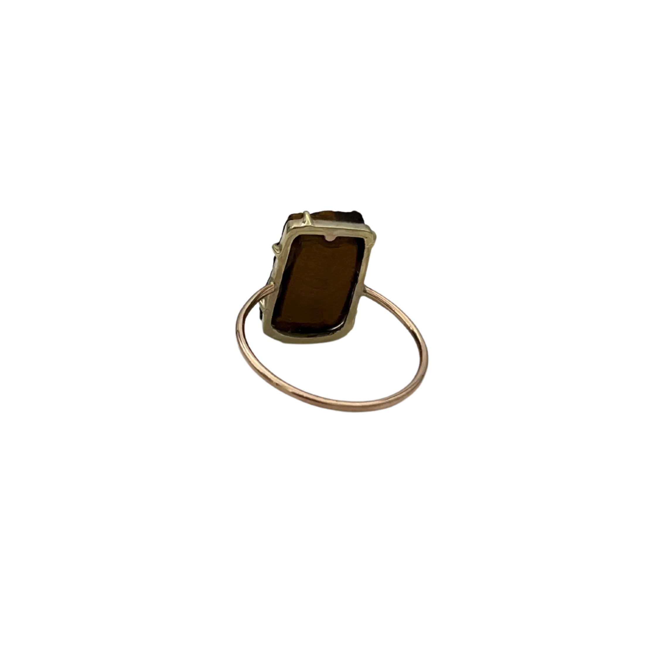 Victorian Tiger's eye Cameo Stickpin Ring