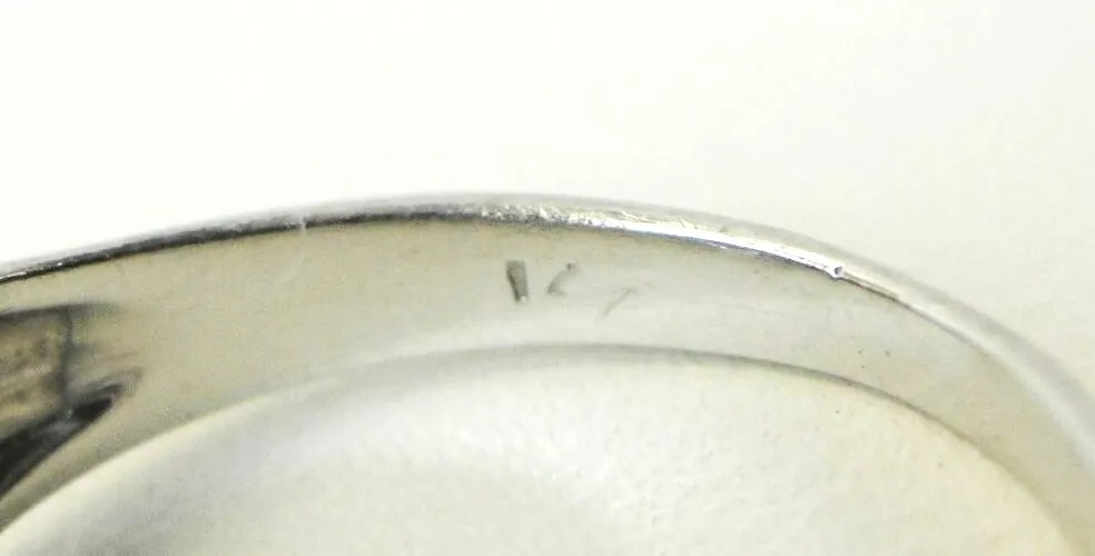 Vintage 0.5ct tw Natural Diamond Wave Design Ring 14k White Gold Size 5.5