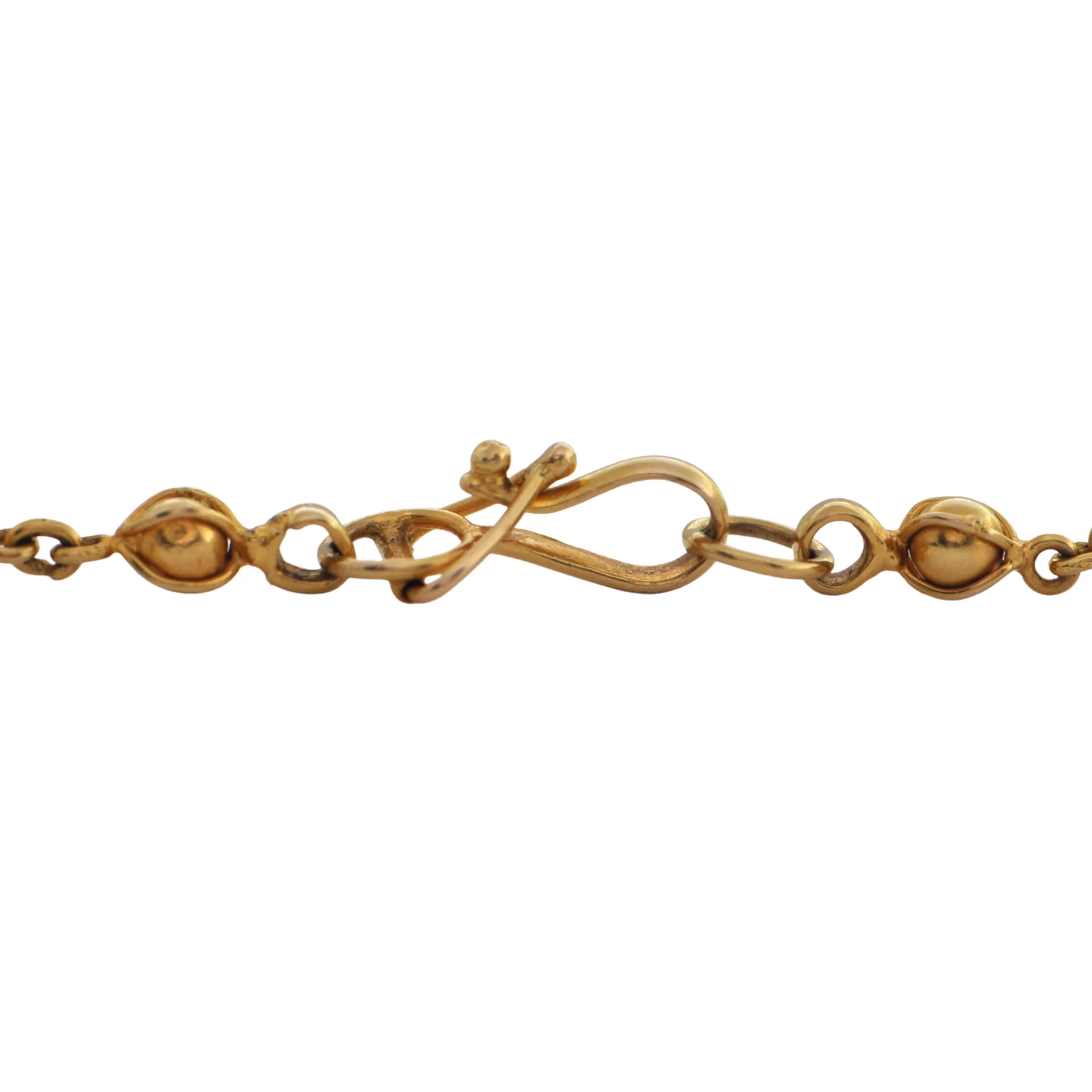 Vintage 17 1/2" Yellow Gold Fancy Ball Link Necklace