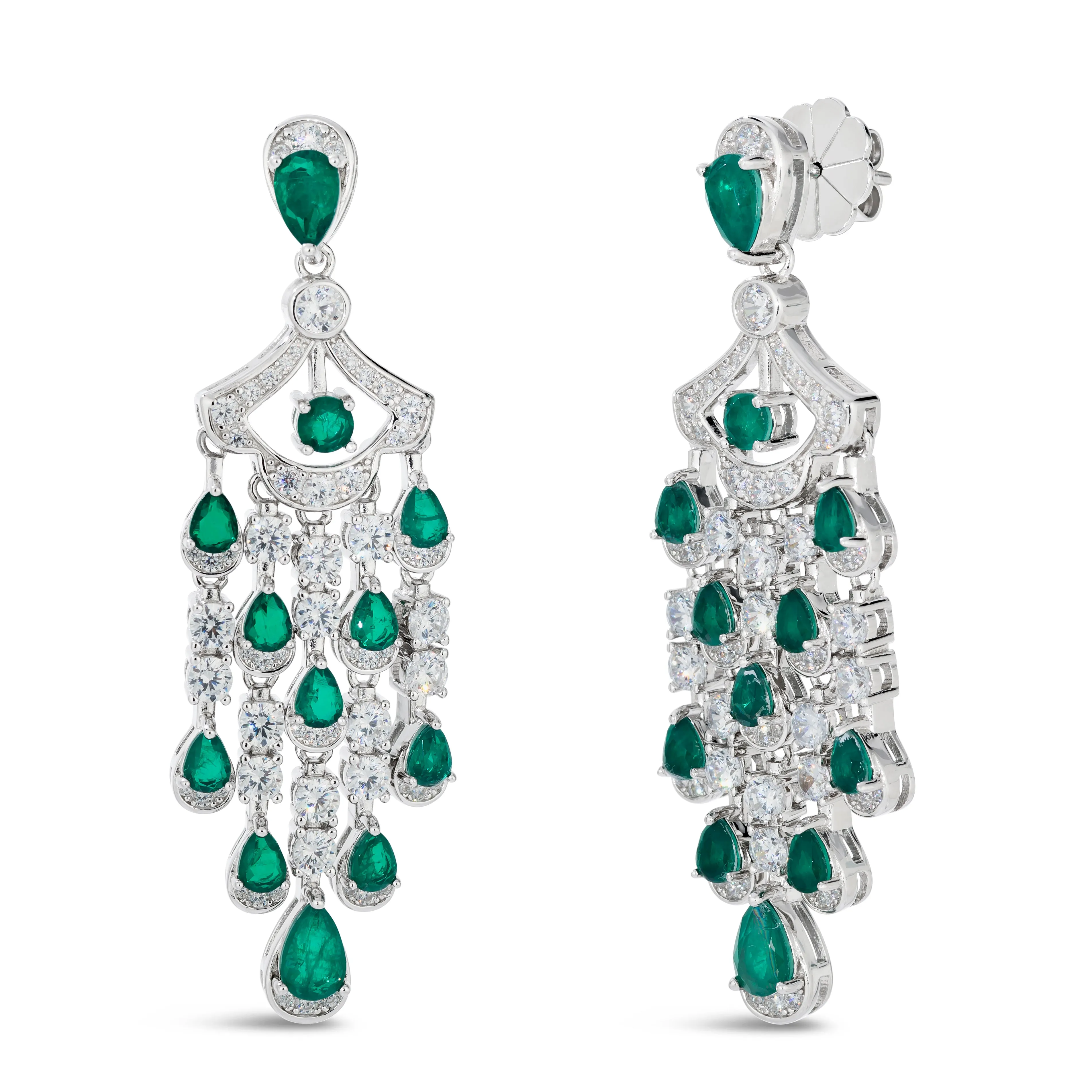 Vintage Inspired Chandelier Earrings in Emerald
