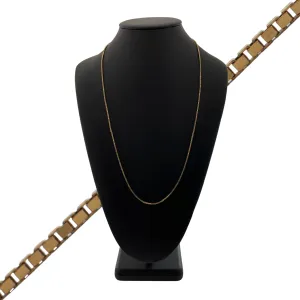 Vintage Italian 27 3/4" Yellow Gold Box Link Necklace